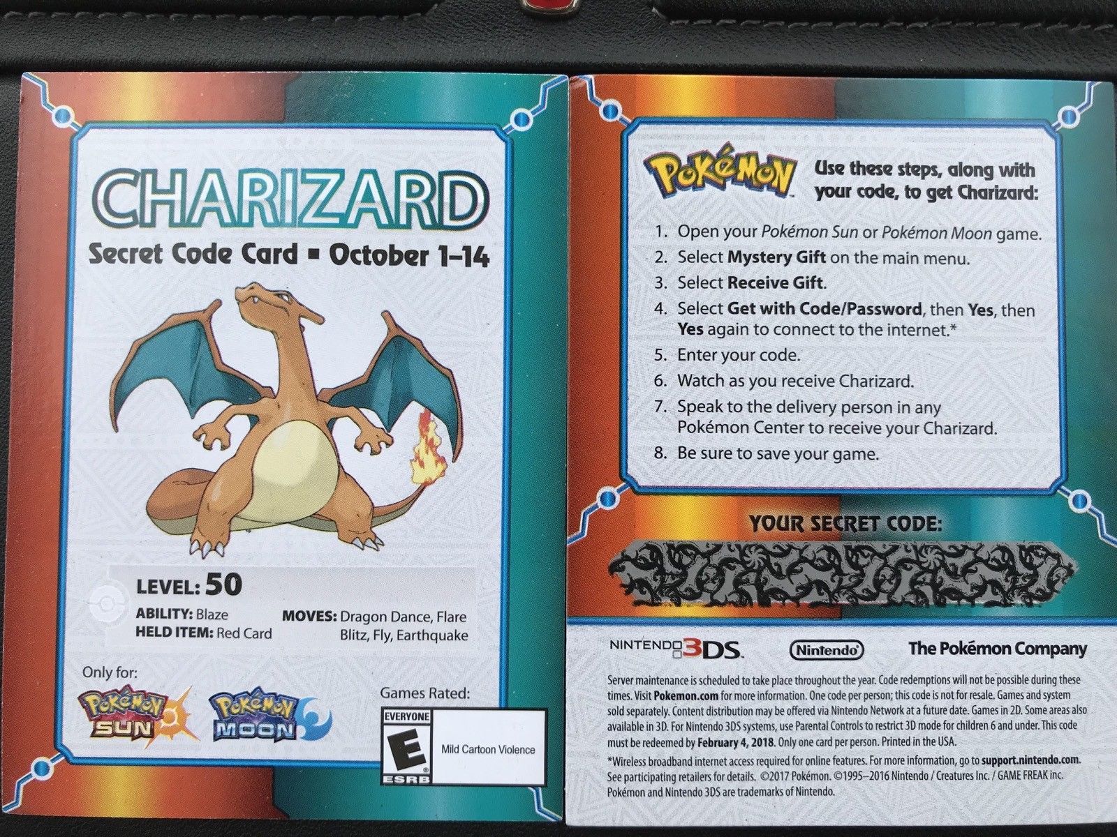 pokemon moon mystery gift codes