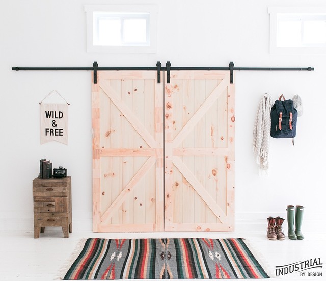 13 Foot Heavy Duty Double Sliding Barn Door Hardware Kit Black 13 Foot Heavy Duty Double Sliding Barn Door Hardware Kit Black Includes Easy