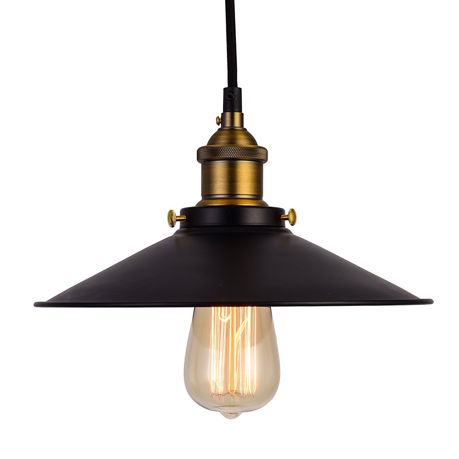 Y Nut Loft Style Pendant Matte Black Metal Hanging Light 14 Inch Picture 1 Of 8