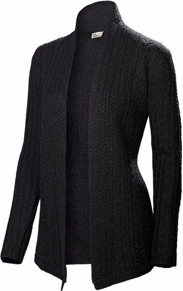 Neve Designs Vivienne Cabled Wrap Merino Wool Shawl Collar Sweater ...