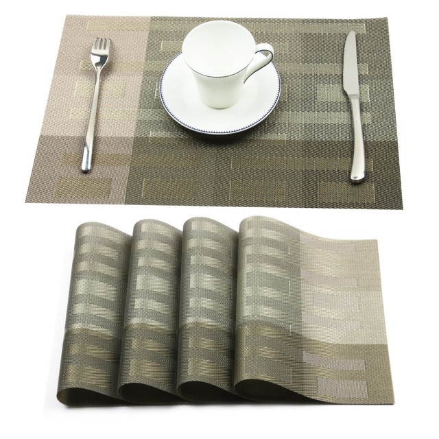 Homcomoda Vinyl Placemats Dining Table Mats Heat Resistant Set Of 4 Homcomoda Vinyl Placemats Washable Dining Table Mats Heat Resistant Place