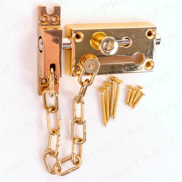 Door Chain Bolt Restrictor Safety Guard Lock Slide Catch Strong ... Door Chain Bolt Restrictor Safety Guard Lock Slide Catch Strong ...
