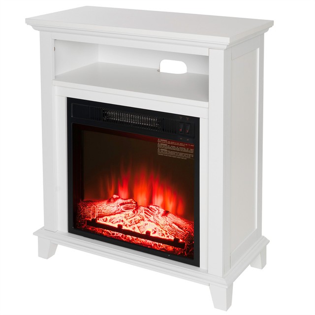27 Freestanding White Mantel Shelf Electric Fireplace W 3d Flame 27 Freestanding White Wooden Mantel Electric Fireplace Heater 3d Flame W Logs