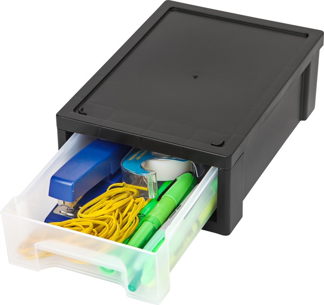 Iris Small Desktop Stacking Drawer Set Of 6 Iris Usa Inc Small Desktop Stacking Drawer Black And Clear Set Of 6