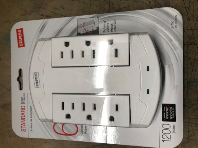 Ge Advanced Surge Protector 6 1200 Joules Phone Jacks Staples Surge Protector 6 1200 Joules Swivel Rotating S New