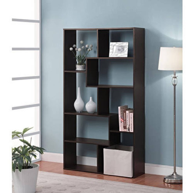 Mainstays Home 8 Shelf Bookcase Wood Art Organizer Versatile Storage Mainstays Home 8 Shelf Bookcase Wood Art Organizer Versatile Storage Decor Brown