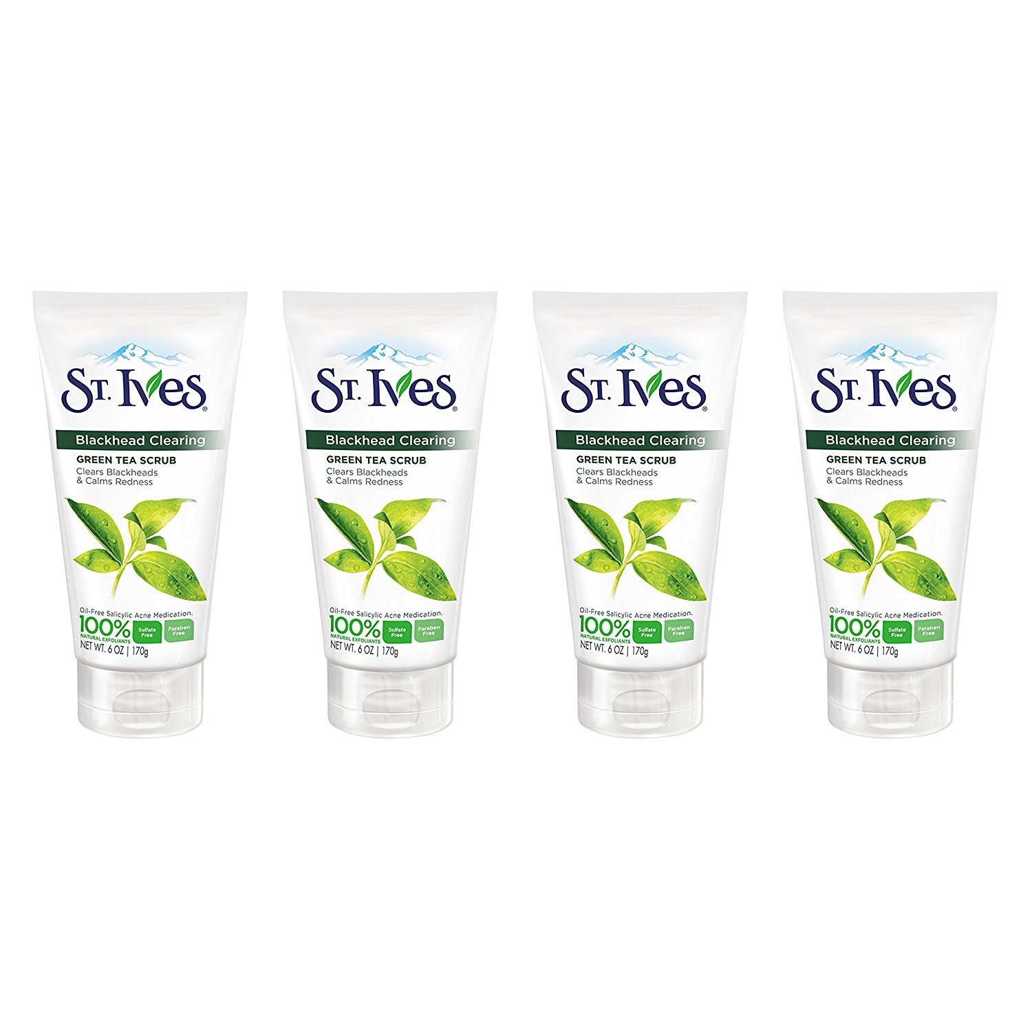 St. Ives Blackhead Clearing Scrub Green Tea, 6 oz (Pack of 6) Academie Hypo-Sensible Daily Protection Cream (Tube, Dry Skin) (Salon Size) - 100ml/3.4oz