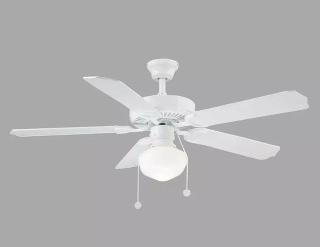 Hampton Bay Tri Mount 52 In White Energy Star Ceiling Fan Classic White Ceiling Fan Light Kit Indoor New