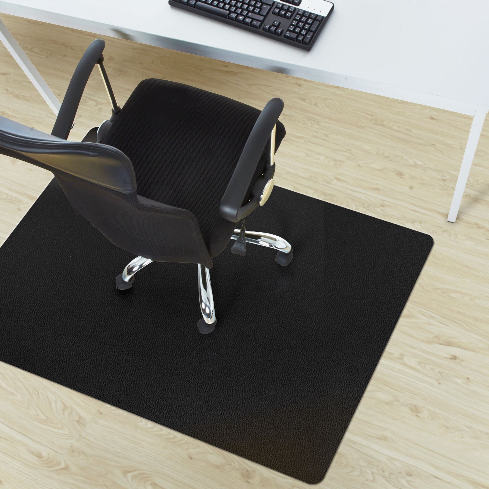 Black Polycarbonate Office Chair Furniture Mat Hard Floor Protection Picture 1 Of