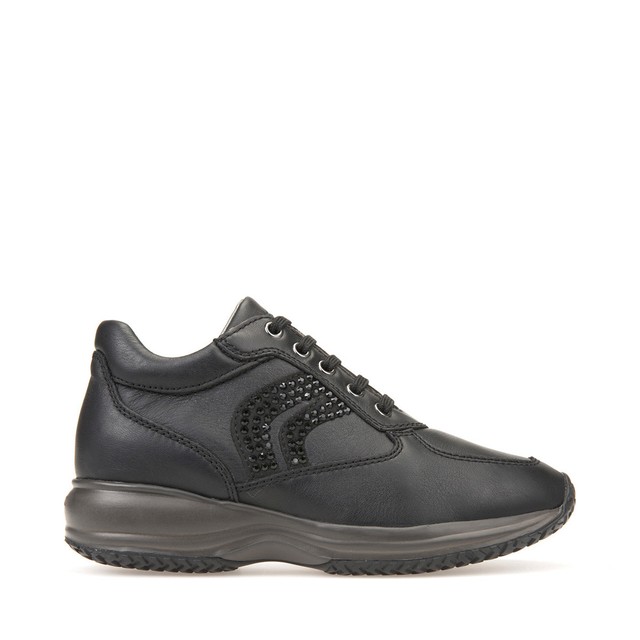 Geox sneaker donna modello Happy in pelle nera 12GD Geox sneaker donna modello Happy in pelle nera 12GD