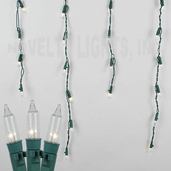 15 Foot Commercial Grade Outdoor Icicle Light Set Green Wire Long Picture 2 Of 4