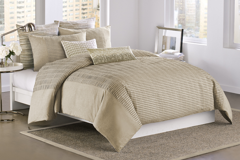 Dkny City Rhythm Linen 3pc Set 1 Queen Duvet Cover 2 Standard Shams Picture 1 Of 2