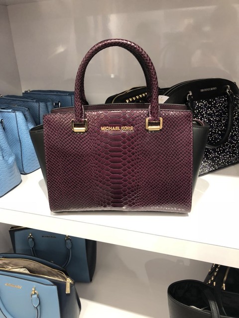 Michael Kors Selma Embossed Leather Satchel Handbag Damson Black New Sealed Michael Kors Selma Embossed Leather Satchel Handbag Damson Black