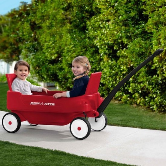 radio flyer toy wagon kids ride on folding seats pathfinder red radio flyer pathfinder