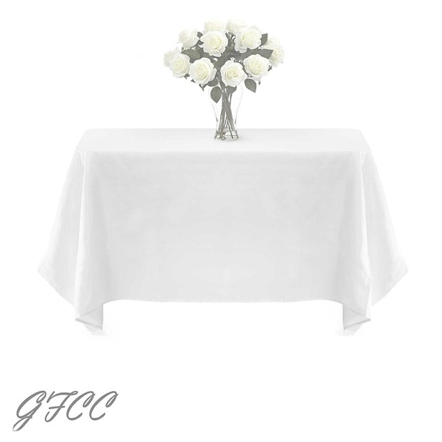 Gfcc 90 X 196 Inch White Polyester Tablecloth Gfcc 90 X 196 Inch White Polyester Tablecloth