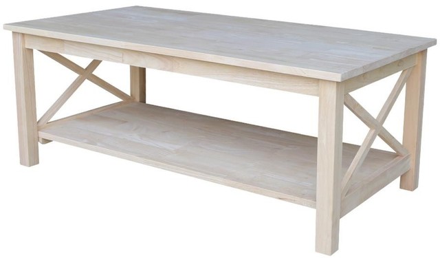 International Concepts Occasional Unfinished Wood Hampton Coffee International Concepts Hampton Unfinished Coffee Table