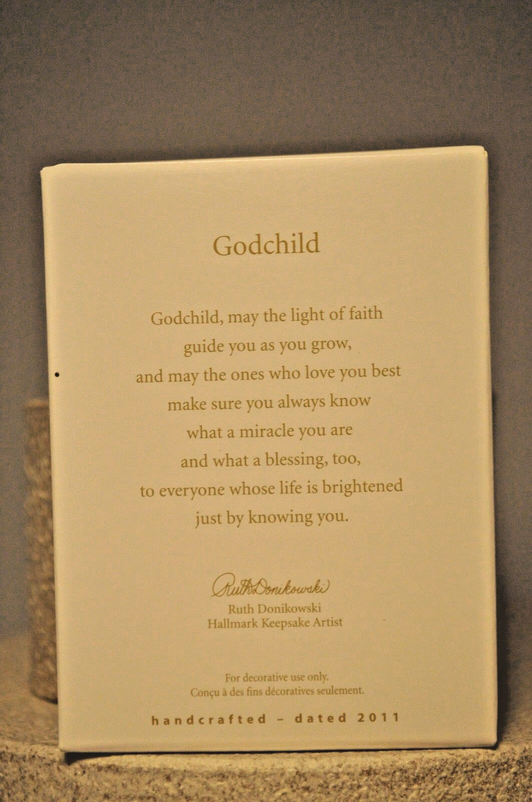 Hallmark Ornament 2011 Godchild Guided by Faith LED by His Love Keepsake