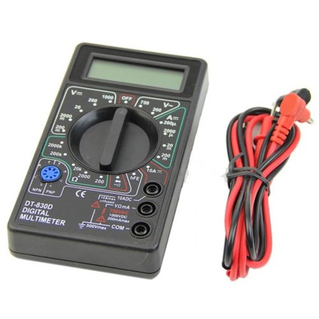 Pocket Digital Multimeter Ohm Voltmeter Ammeter AVO Meter Dt830d Test Leads LCD eBay