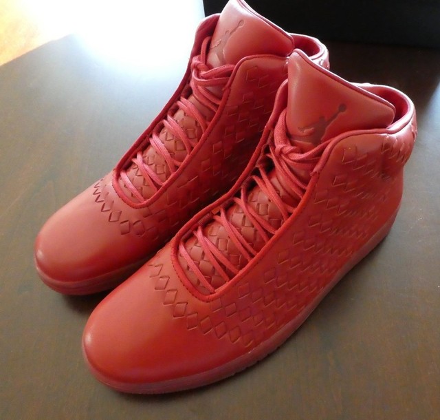 Men's Nike Air Jordan Shine Leather Varsity Red Sneakers : C74v8082 Men's Nike Air Jordan Shine Leather Varsity Red Sneakers : C74v8082