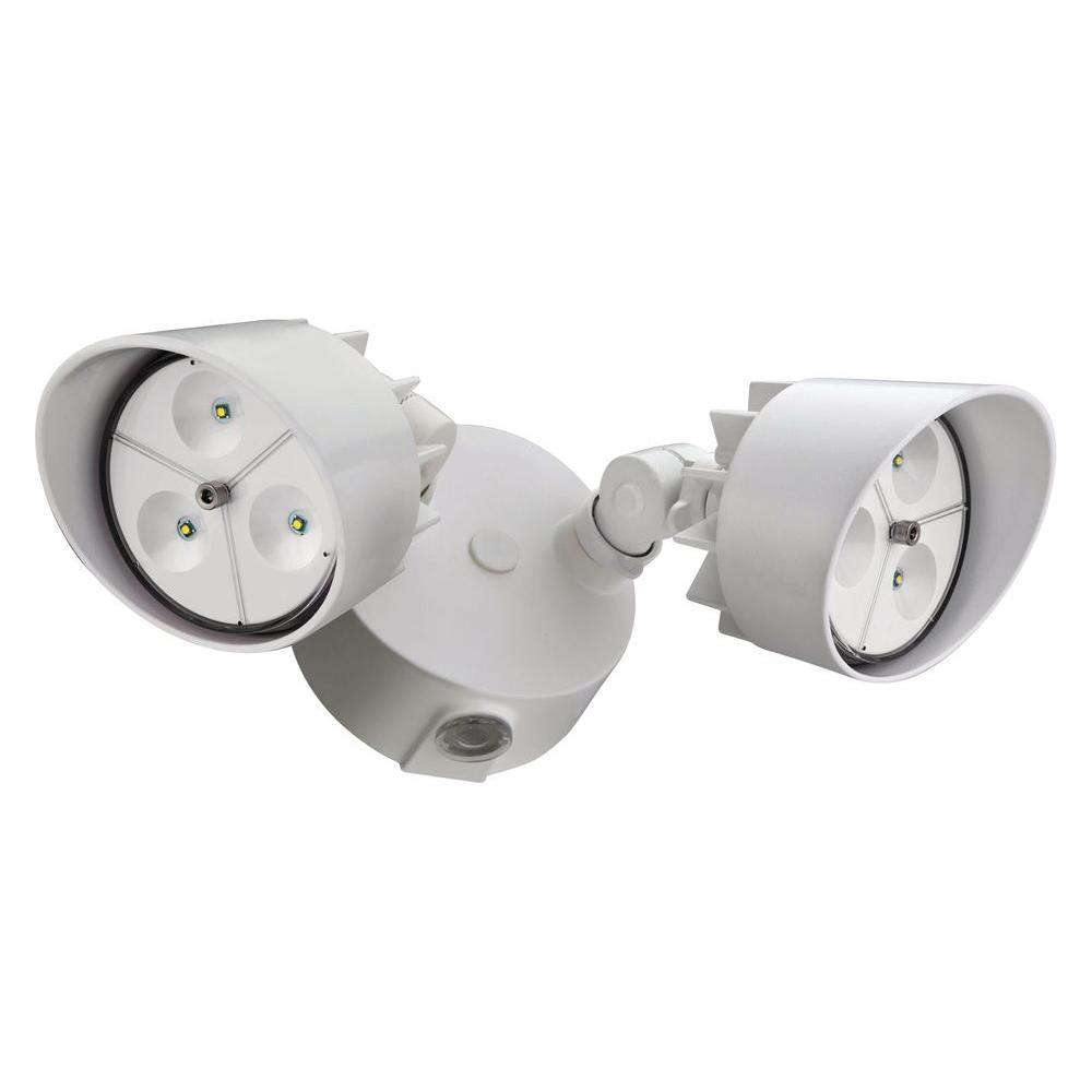 Led Wall Mount Flood Light 2 Head White Outdoor Durable Bulbs Picture 1 Of