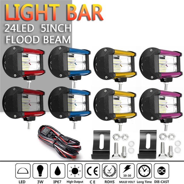 2x 5 Inch 72w Led Work Light Bar Flood Car Truck Boat Driving Lamp 2x 5 Inch 72w Led Work Light Bar Flood Car Truck Boat Driving Lamp