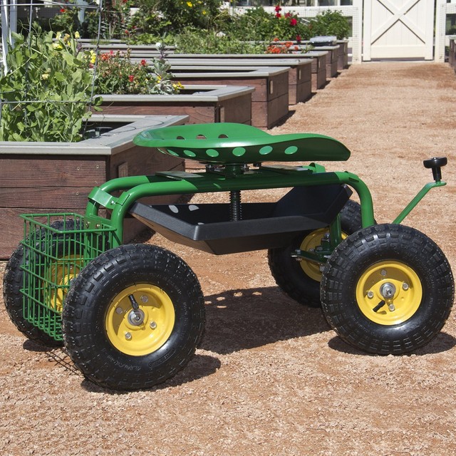 Garden Cart Rolling Work Seat With Tool Tray Heavy Duty Gardening Best Garden Cart Rolling Work Seat With Tool Tray Heavy Duty Gardening Planting