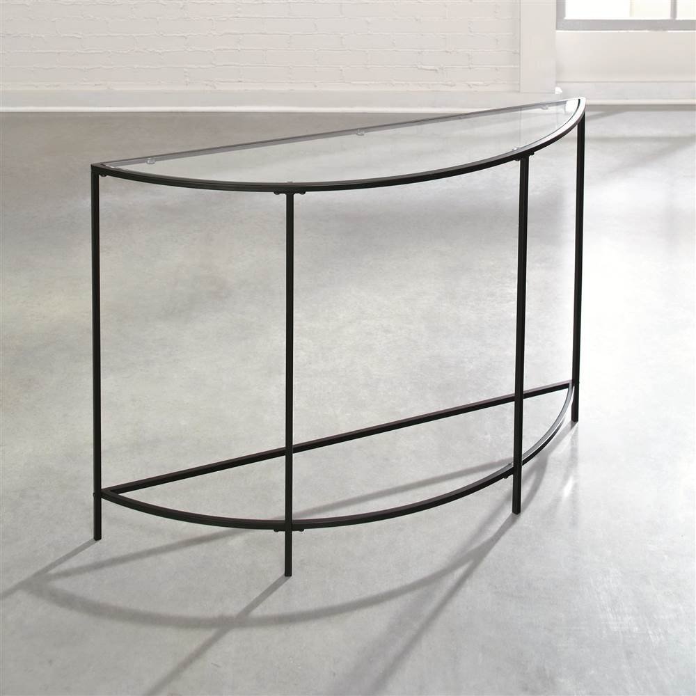 Sauder Soft Modern Collection Sofa Console Table Black