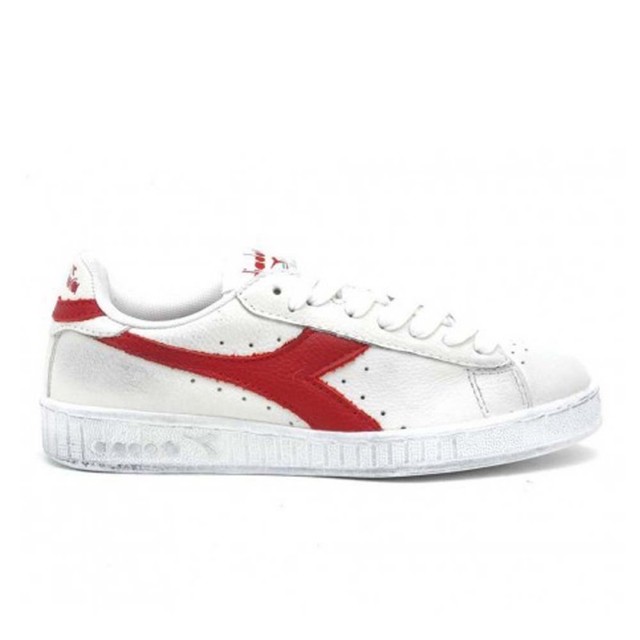 Scarpe sportive uomo DIADORA Game Lo Waxed bianco e rosso in pelle 160821 C5147 Scarpe sportive uomo DIADORA Game Lo Waxed bianco e rosso in pelle 160821 C5147