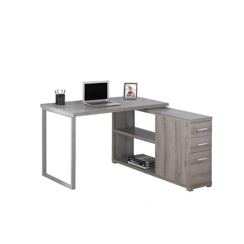 Monarch Left Or Right Facing Corner Computer Desk Dark Taupe Picture 1 Of 2
