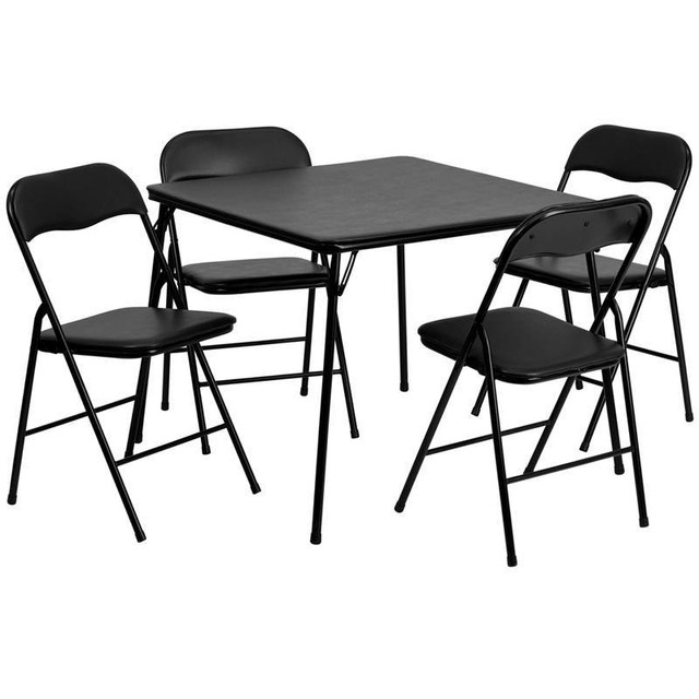 Flash Furniture 5 Piece Black Folding Card Table And Chair Set 5 Piece Black Folding Card Table And Chair Set
