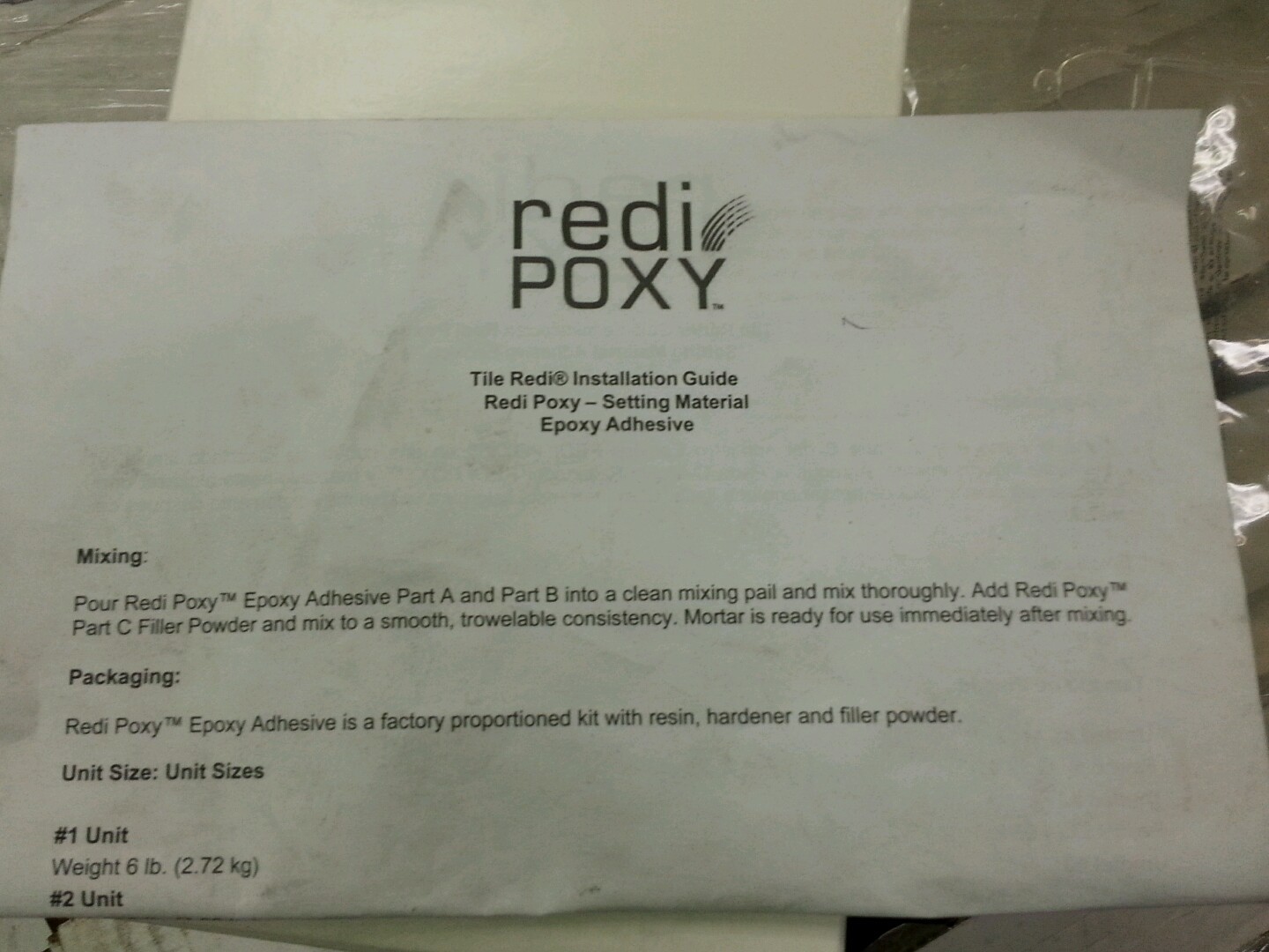 Tile Redi Redipoxy 6 Epoxy Setting Material 6lb Set Ebay Brand New Lowest Price