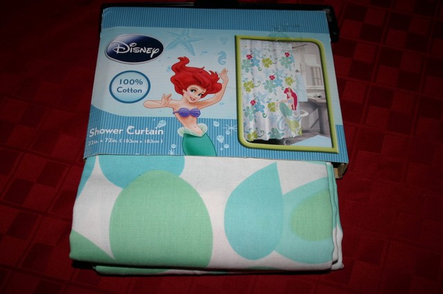 Blue Cotton Fabric Disney Little Mermaid Ariel Shower Curtain Disney Jay Franco Little Mermaid Ariel Shower Curtain 100 Cotton 72 X
