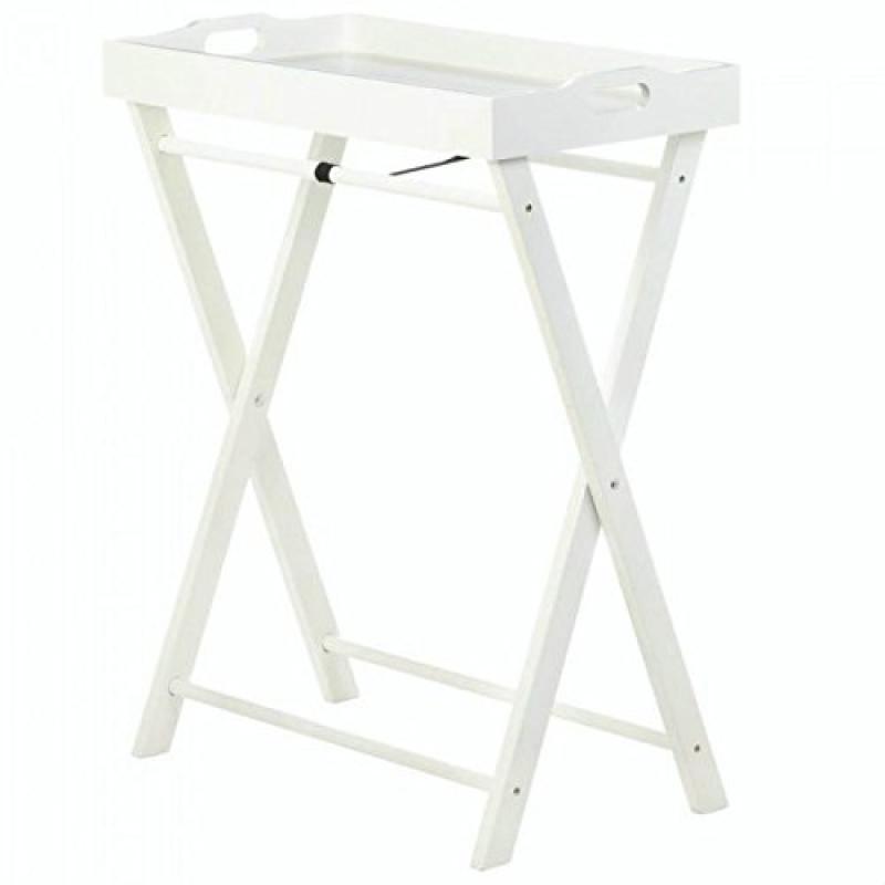 Cozy Folding White Wooden Tv Tray Table Kitchen 10017987 Picture 1 Of