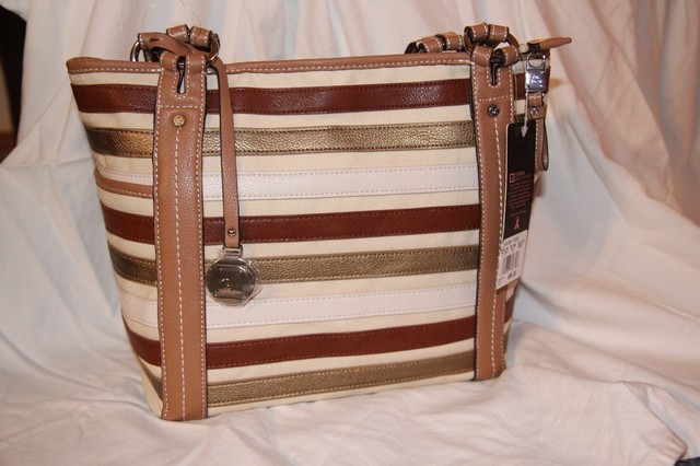 Stone Mountain Handbag Purse Seaview Tote Neutral Ns Leather Trim New Stone Mountain Handbag Purse Seaview Tote Neutral Nwt Tags Leather Trim Bag
