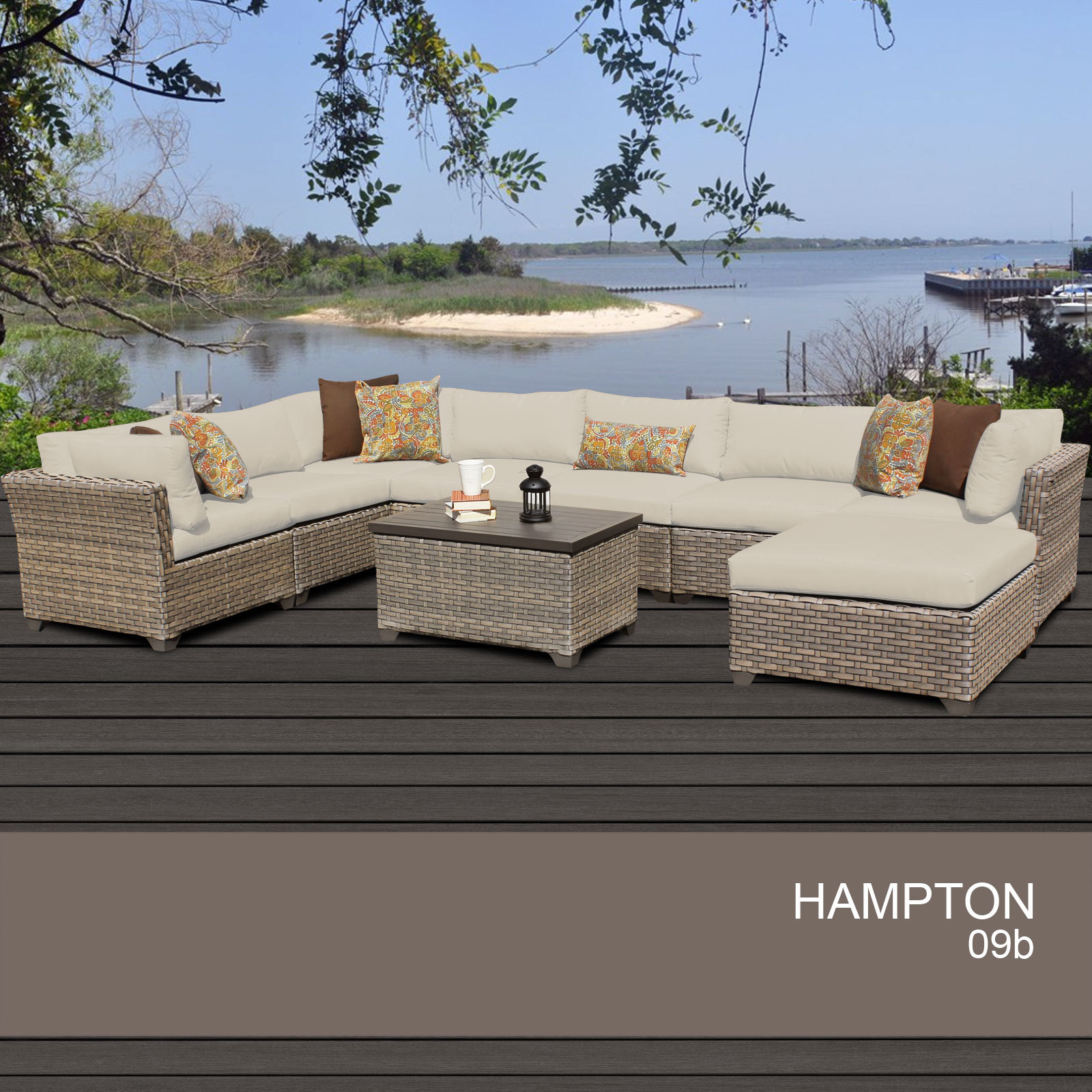 Hampton 9 Piece Outdoor Wicker Patio Furniture Set 09b Picture 1 Of 10