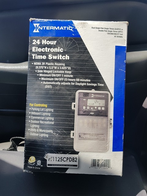 Intermatic Et1125cpd82 Electronic Timer 24 Hr Spst Time Switch Electric 24h By Intermatic Mfrpartno Et1125cpd82 Partno