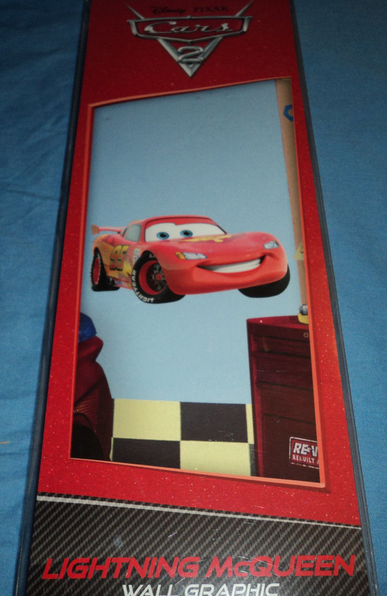 Disney Pixar Cars Lightning Mcqueen Decal Fathead Vinly Wall Picture 1 Of 5