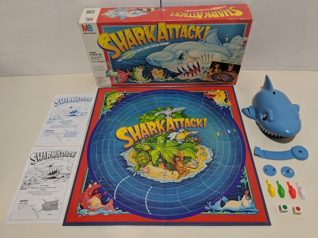 Vintage 1988 MB Milton Bradley 4901 Shark Attack Board Game Complete Very Nice Vintage 1988 MB Milton Bradley 4901 Shark Attack Board Game Complete Very Nice