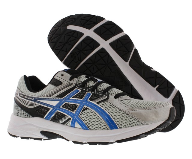 ASICS Men's GEL-Contend 3 Running Shoe, Silver/Electric Blue/Black ... Asics Gel Contend 3 Wide Running Men's Shoes Size