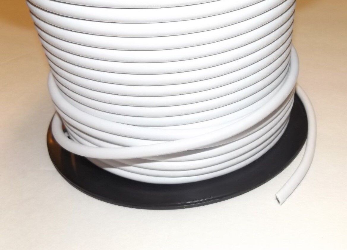 White Pvc 3 Wire Covered Pulley Pendant Lamp Cord By The Foot Picture 1 Of 3