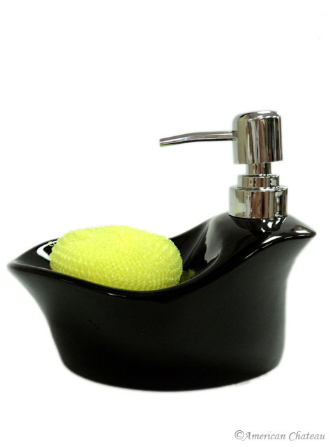 Black Kitchen Soap Pump Dispenser Sponge Holder Ebay Black Kitchen Bath Soap Pump Dispenser Sink Dish Steel Sponge Holder