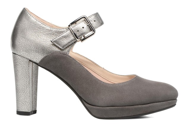 Clarks Kendra Ella Scarpe Col Tacco con Cinturino a T Donna Grigio T5I Clarks Kendra Ella Scarpe Col Tacco con Cinturino a T Donna Grigio T5I