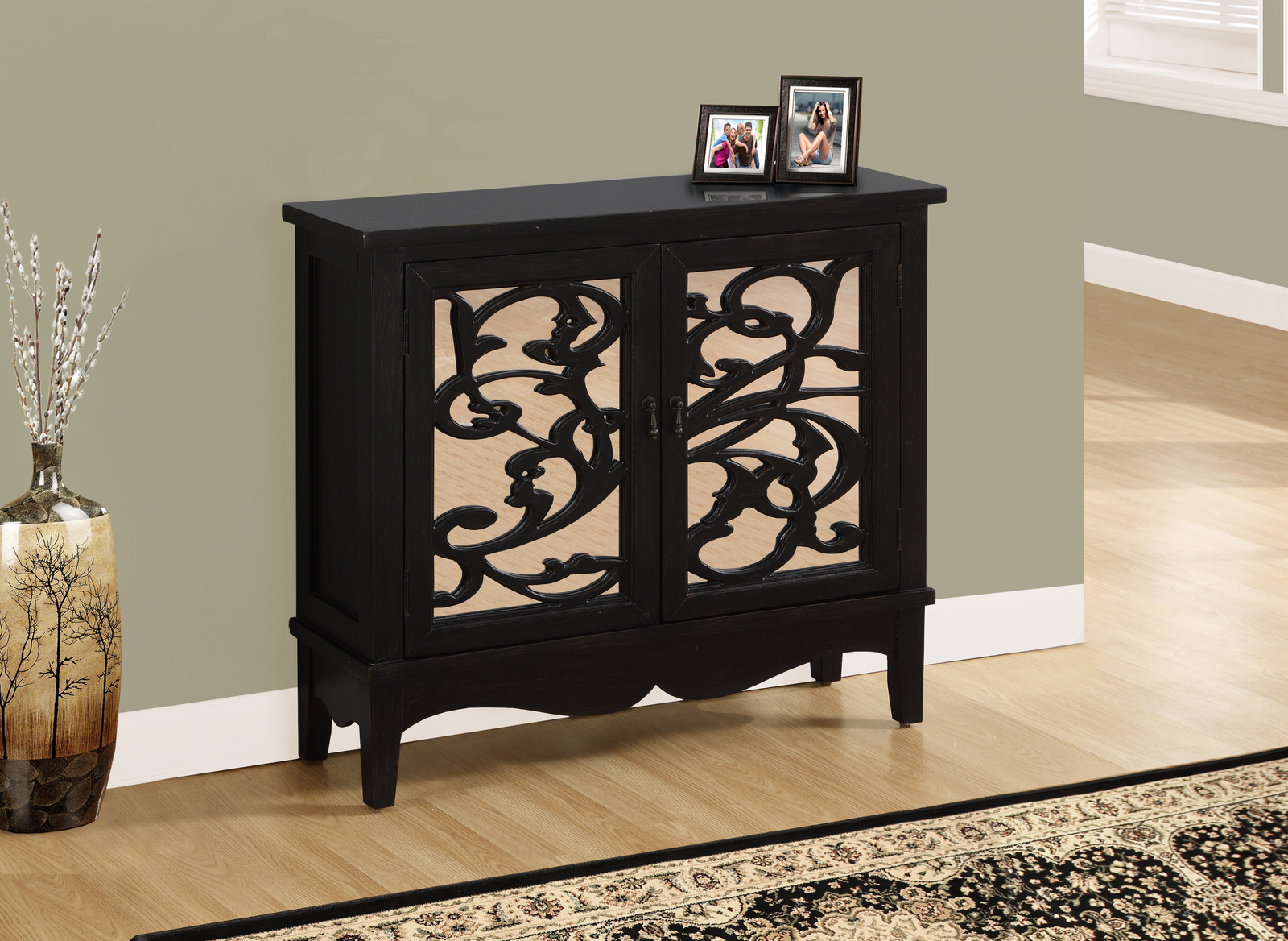 Monarch Specialties Accent Chest Console In Antique Black W Picture 1 Of