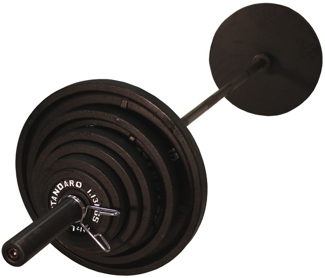 Troy Barbell Usa Sports 300 Lb Olympic Weight Plate Set With Black Troy Usa Sports Boss 300b Olympic Weight Set With Black Gob 86 Bar