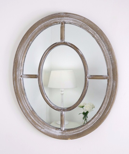 Olivia Oak White Oval Wall Mirror 60 X 70cm Olivia Oak White Shabby Chic Oval Window Wall Mirror 60 X 70cm 24