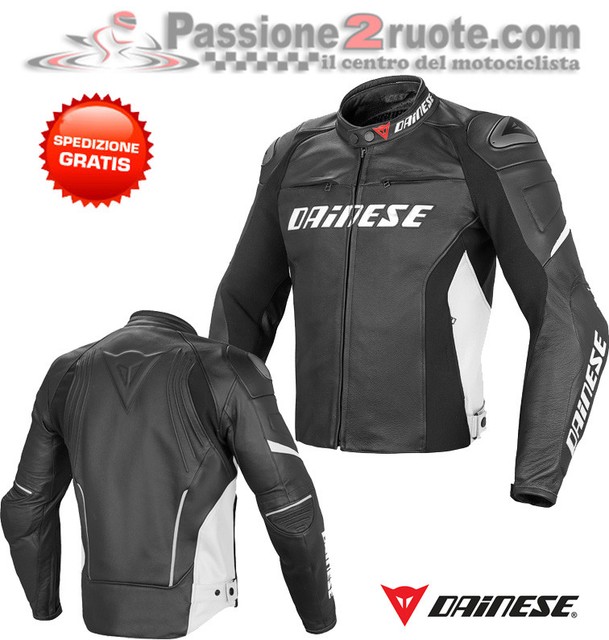 Leather Jacket Motorrad Dainese Racing D1 Black White Size 48 Leather Jacket Motorrad Dainese Racing D1 Black White Size 48