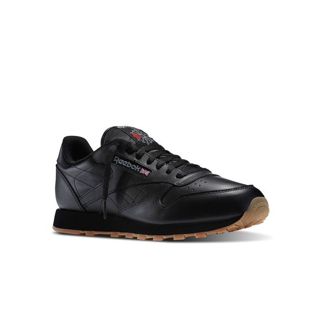 reebok classic black gum sole