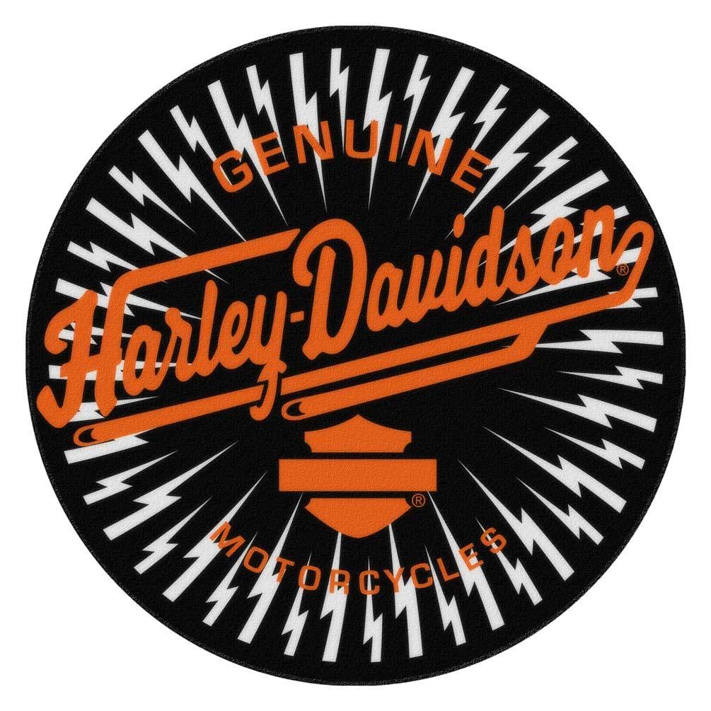 Harley Davidson Static Charge H D Round Rug 22 5 Inches Black Picture 1 Of