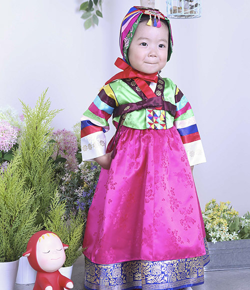 Hanbok Dolbok Korean Traditional Korea Dress Baby Hanbok Dolbok Korean Traditional Korea Dress Baby Multicolored Stripes 3039
