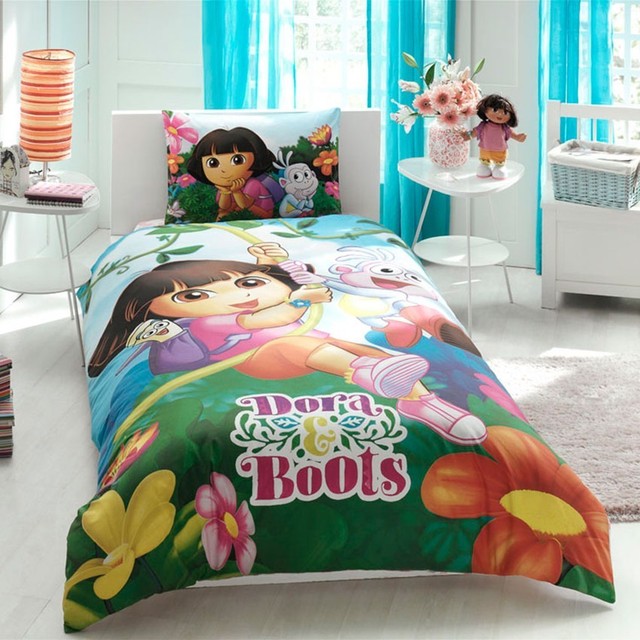 Single Twin Kids Original Dora And Boots 100 Cotton Duvet Cover Bed Single Twin Kids Original Dora And Boots 100 Cotton Duvet Cover Bed Set 3pc